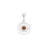 Pendentif soleil avec ambre cognac, en argent rhodié 925, diamètre 1,5+1 cm