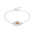 Lebensbaum-Armband mit cognacfarbenem Bernstein, aus 925er rhodiniertem Silber, Länge 17+3 cm