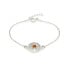 Pulsera Árbol de la vida con ámbar coñac, en plata 925 rodiada, longitud 17+3 cm