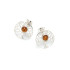 Levensboom oorbellen met natuurlijk cognac amber, in 925 gerhodineerd zilver