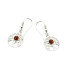 Boucles d'oreilles arbre de vie avec ambre cognac naturel, en argent rhodié 925