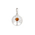 Colgante Árbol de la vida con ámbar coñac, plata 925 rodiada, diámetro 1,5+1 cm