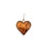 Pendentif coeur avec ambre cognac naturel, en argent rhodié 925, hauteur 1+2 cm