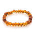 Pulsera con ámbar coñac natural del Mar Báltico, longitud 19 cm