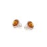 Clous d'oreilles avec ambre cognac de la mer Baltique ovale, argent vieilli 925