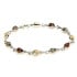 Pulseira com gota âmbar multicolorida, em prata 925 banhada a ródio, comprimento 18 cm