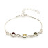 Bracelet with round multi-colored amber, in 925 rhodium silver, length 16+3 cm