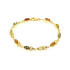 Pulsera con lanzadera de ámbar multicolor, en plata dorado 925, longitud 19 cm