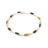 Pulseira com lançadeira multicolorida em âmbar, em prata 925 banhada a ródio, comprimento 18 cm