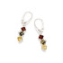 Dangle earrings with multi-colored amber, in 925 rhodium silver