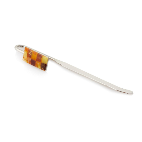 Metal and amber bookmark