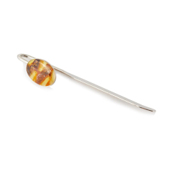 Metal and amber bookmark