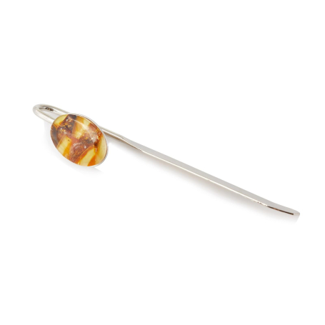 Metal and amber bookmark