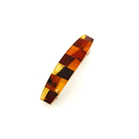 Barrette pour cheveux en ambre, 6.5x2 cm