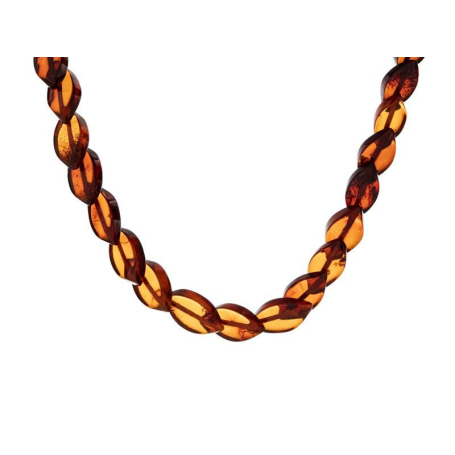 Ketting met natuurlijk cognac-barnsteen uit de Oostzeekolf, lengte 45 cm
