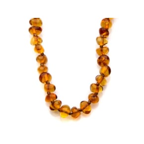 Collier avec ambre cognac naturel de la mer Baltique, longueur 55 cm