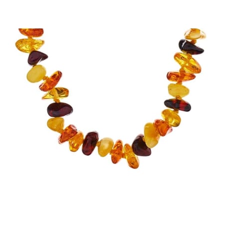Ketting met natuurlijk veelkleurig barnsteen uit de Baltische Zee-chips, lengte 45 cm
