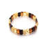 Bracelet plaquette avec ambre multicolore naturel plaquette, longueur 21 cm