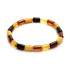 Armband mit mehrfarbigem zylindrischem Ostsee-Bernstein, Länge 20-21cm