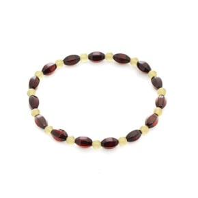 Bracelet with natural multi-colored amber from the Baltic Sea, length 19 cm