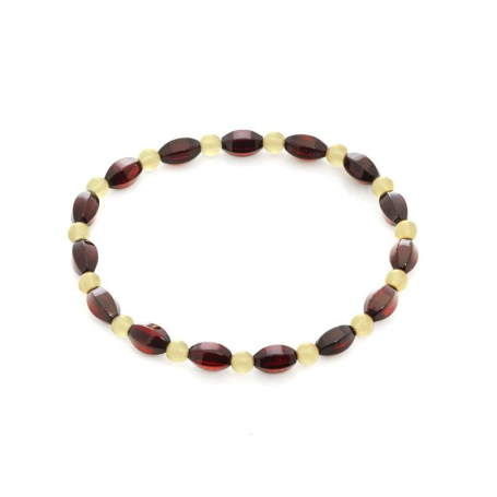 Pulsera con ámbar natural multicolor del mar Báltico, longitud 19 cm