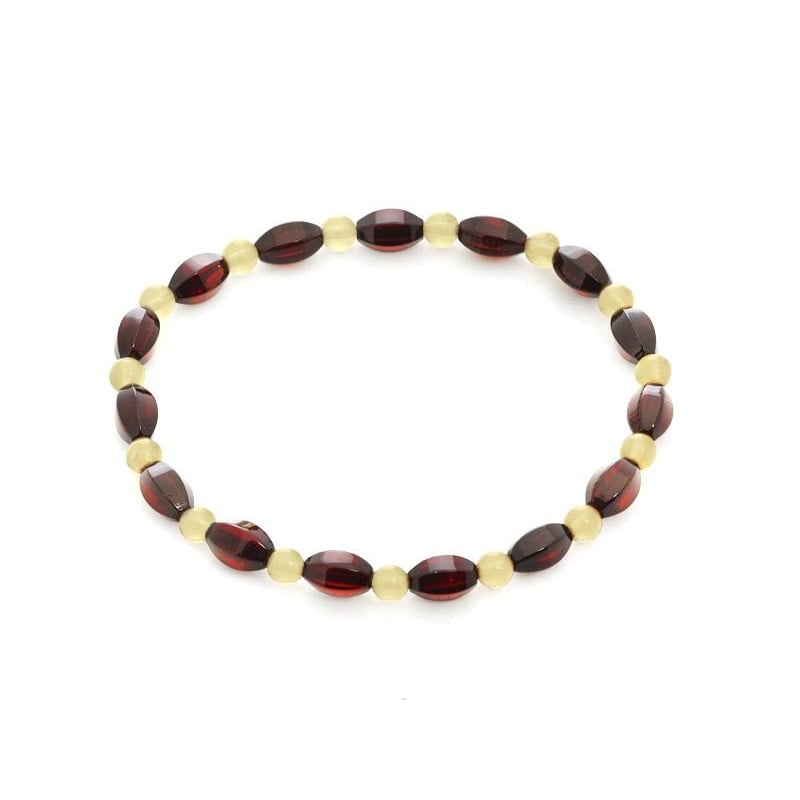 Bratara cu chihlimbar natural multicolor din Marea Baltica, lungime 19 cm