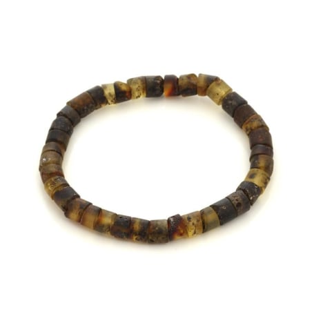 Armband met cilindrische veelkleurige barnsteen, lengte 20 cm