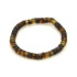 Pulsera con ámbar cilíndrico multicolor, longitud 20 cm