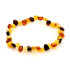 Bracelet avec ambre multicolore, tout ambre, 18 cm
