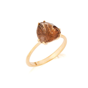 Ring mit natürlichem Rauchquarz, in 750er Gold
