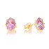 Pendientes con amatista violeta natural, en oro 750