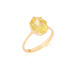 Anello con quarzo giallo naturale, in oro 750