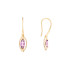 Orecchini con ametista viola naturale, in oro 750