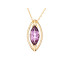 Colgante con amatista violeta natural, en oro 750