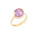 Anillo con amatista violeta natural, en oro 750