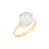 Bague avec topaze bleue naturelle, en or 750