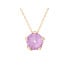 Pingente com ametista roxa natural, em ouro 750