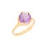 Anel com ametista roxa natural, em ouro 750