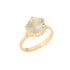 Anel com ametista verde natural, em ouro 750