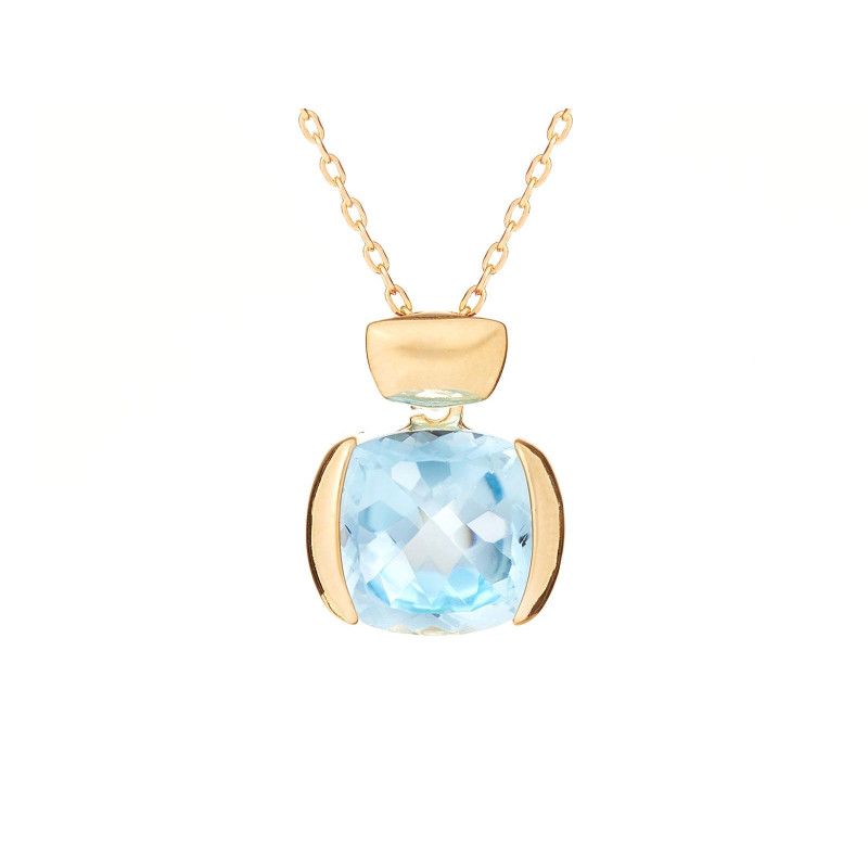 Anhänger mit natürlichem Blautopas, in 750er Gold