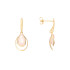 Boucles d'oreilles avec quartz rose naturel, en or 750