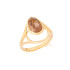 Anel com quartzo fumê natural, em ouro 750