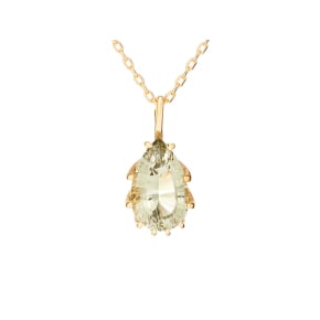 Pingente com ametista verde natural, em ouro 750