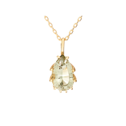 Pingente com ametista verde natural, em ouro 750