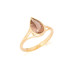 Bague avec quartz fumé naturel, en or 750