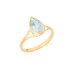 Anello con topazio azzurro naturale, in oro 750