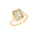Anel com ametista verde natural, em ouro 750