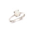 Ring mit natürlichem ovalen australischen Weißopal, aus rhodiniertem Silber 925