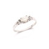 Inel cu opal natural oval alb australian, din argint 925 placat cu rodiu