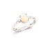 Inel cu opal oval și oxid de zirconiu, din argint 925 placat cu rodiu